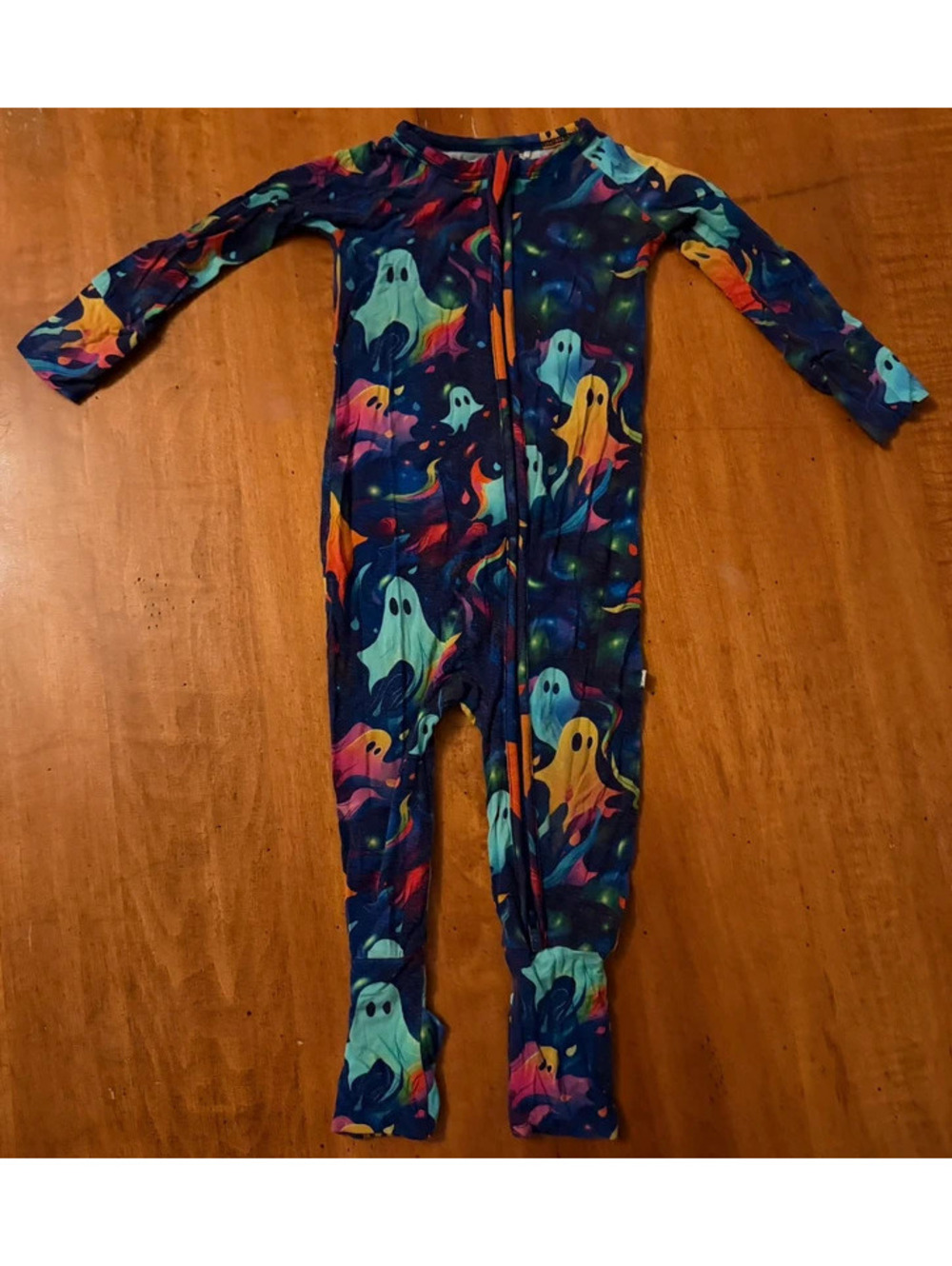 Bums & Roses Drop It Like It’s Haunt Bamboo Ghost Romper 9-12M Halloween